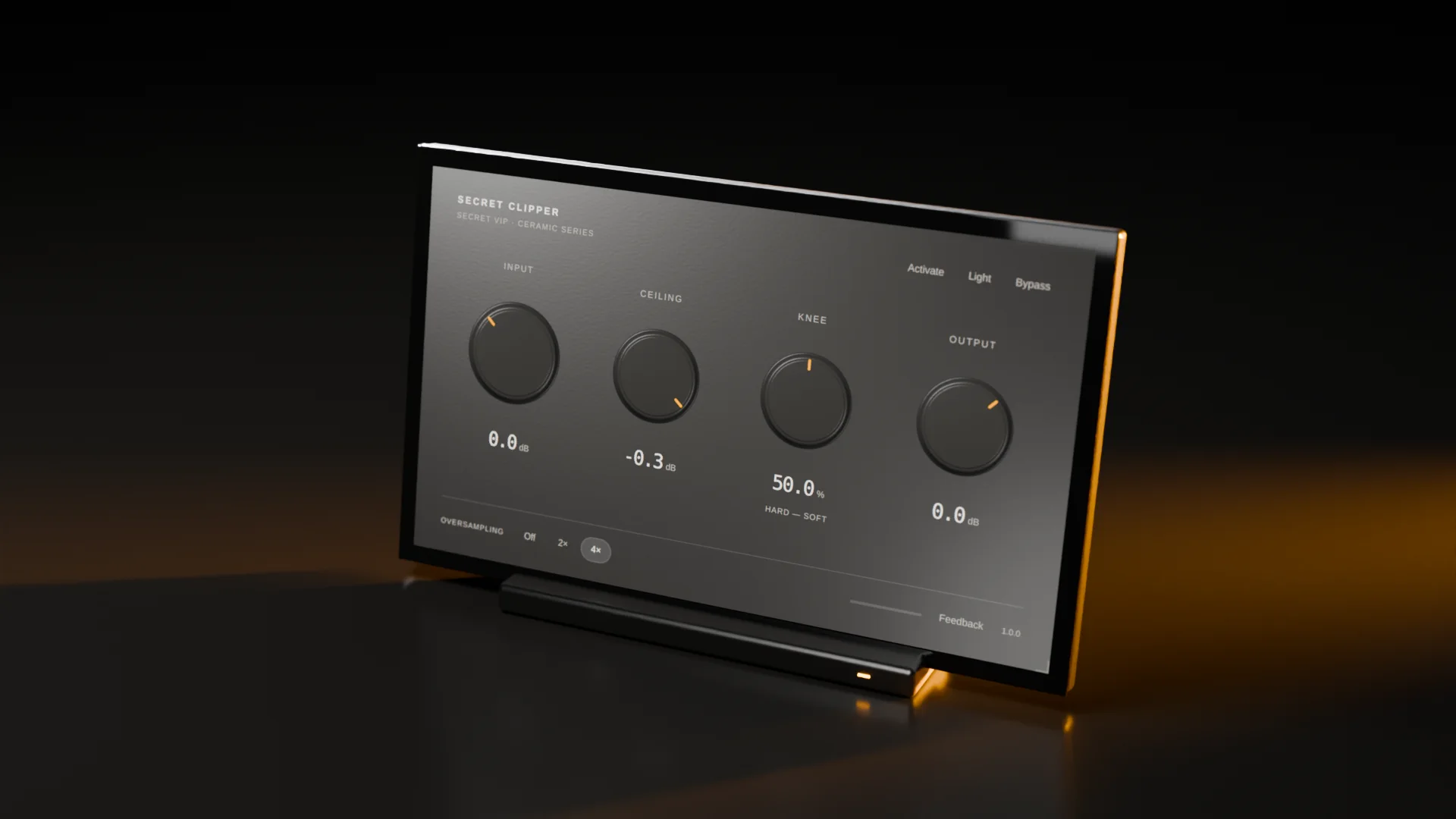 Secret Clipper rendered as studio hardware with its real interface