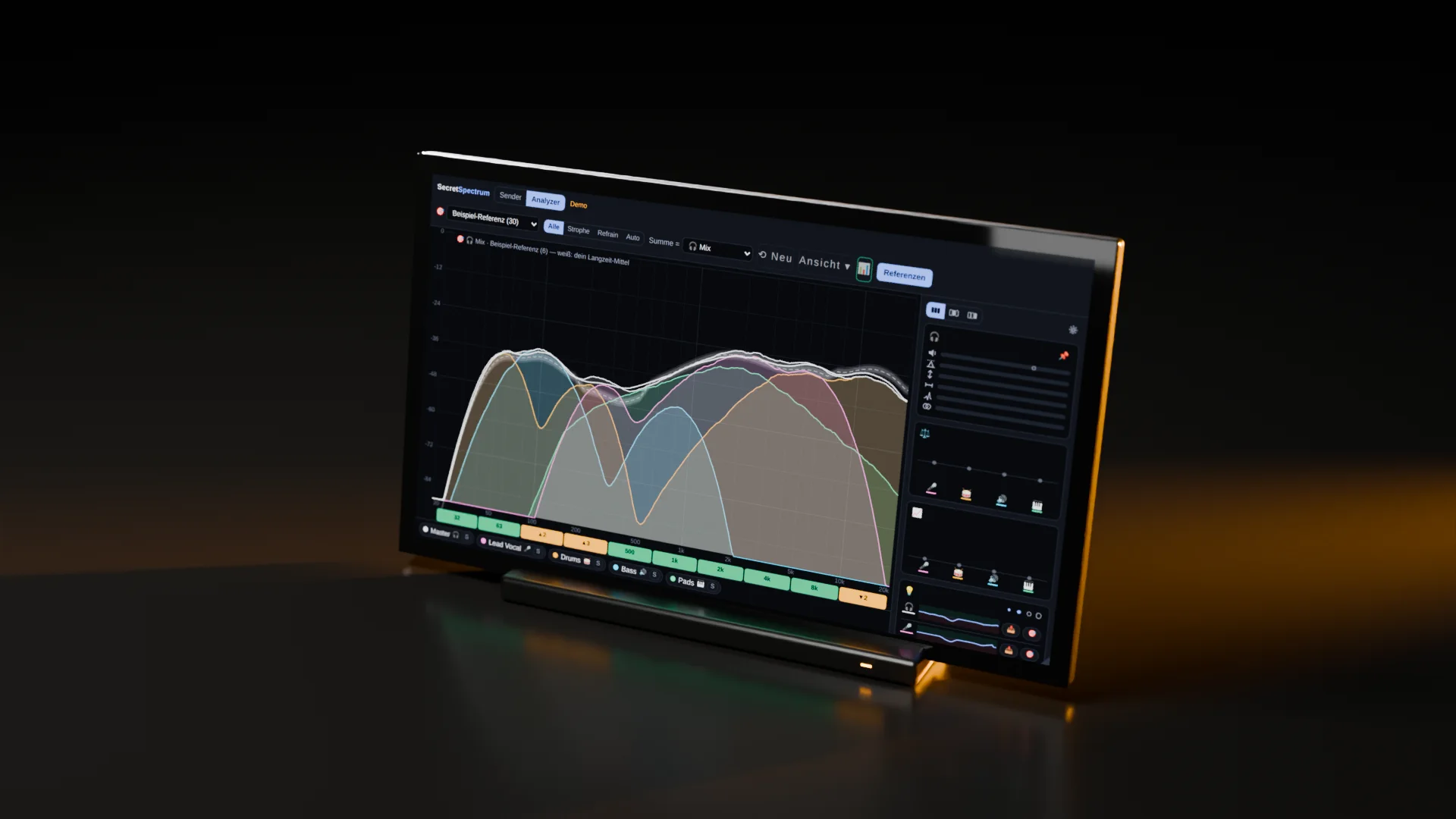Secret Spectrum rendered as studio hardware with its real interface